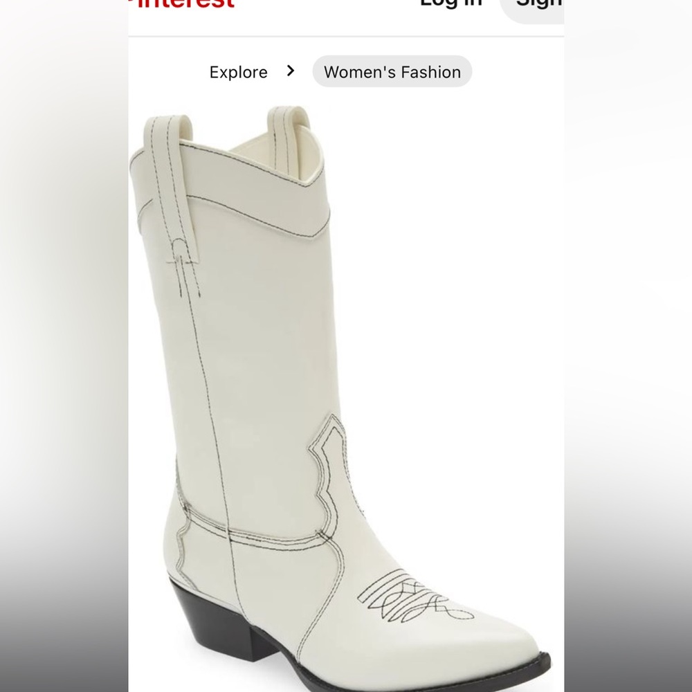 Brand New DKNY leather cowboy boots